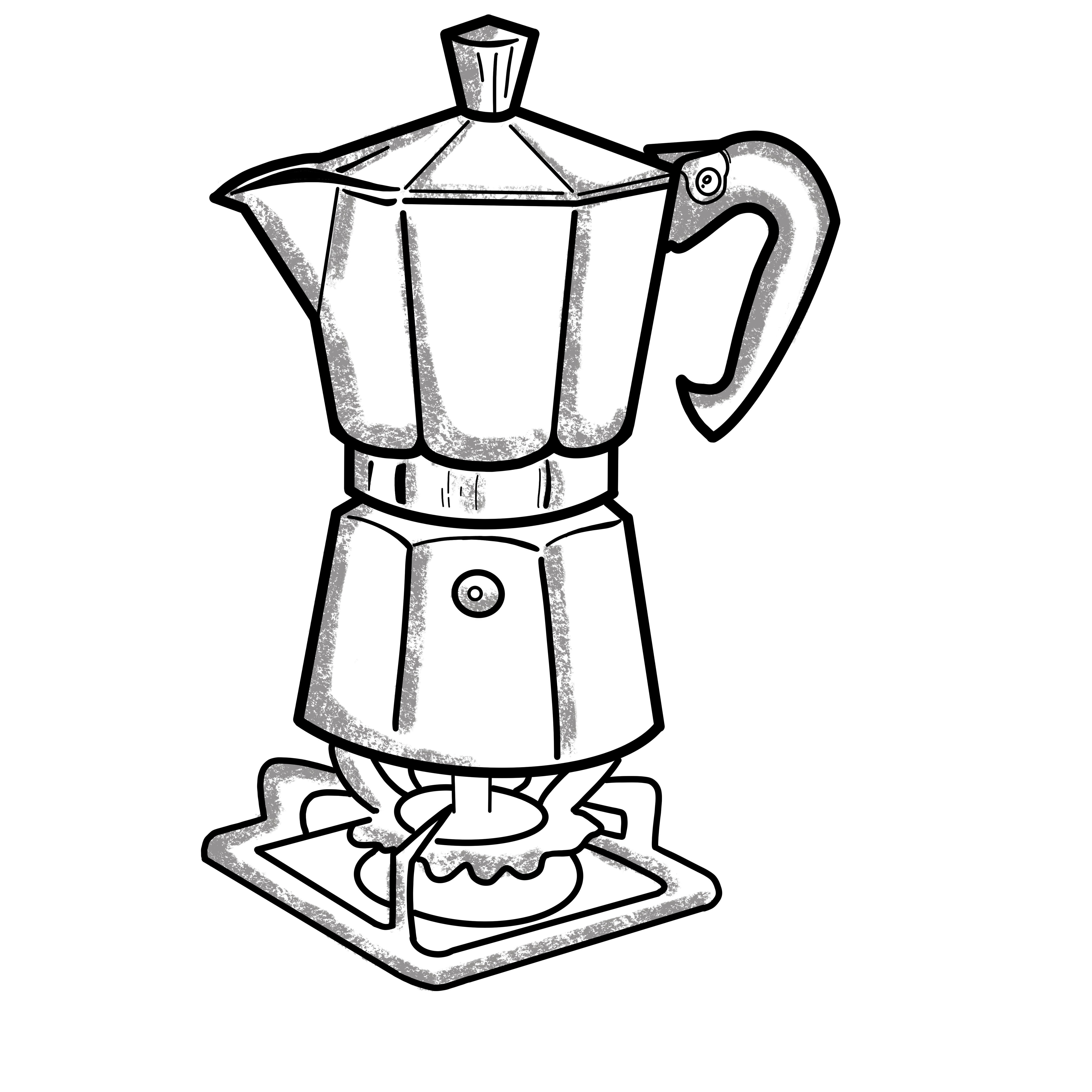 Playful illustration of a coffee cup