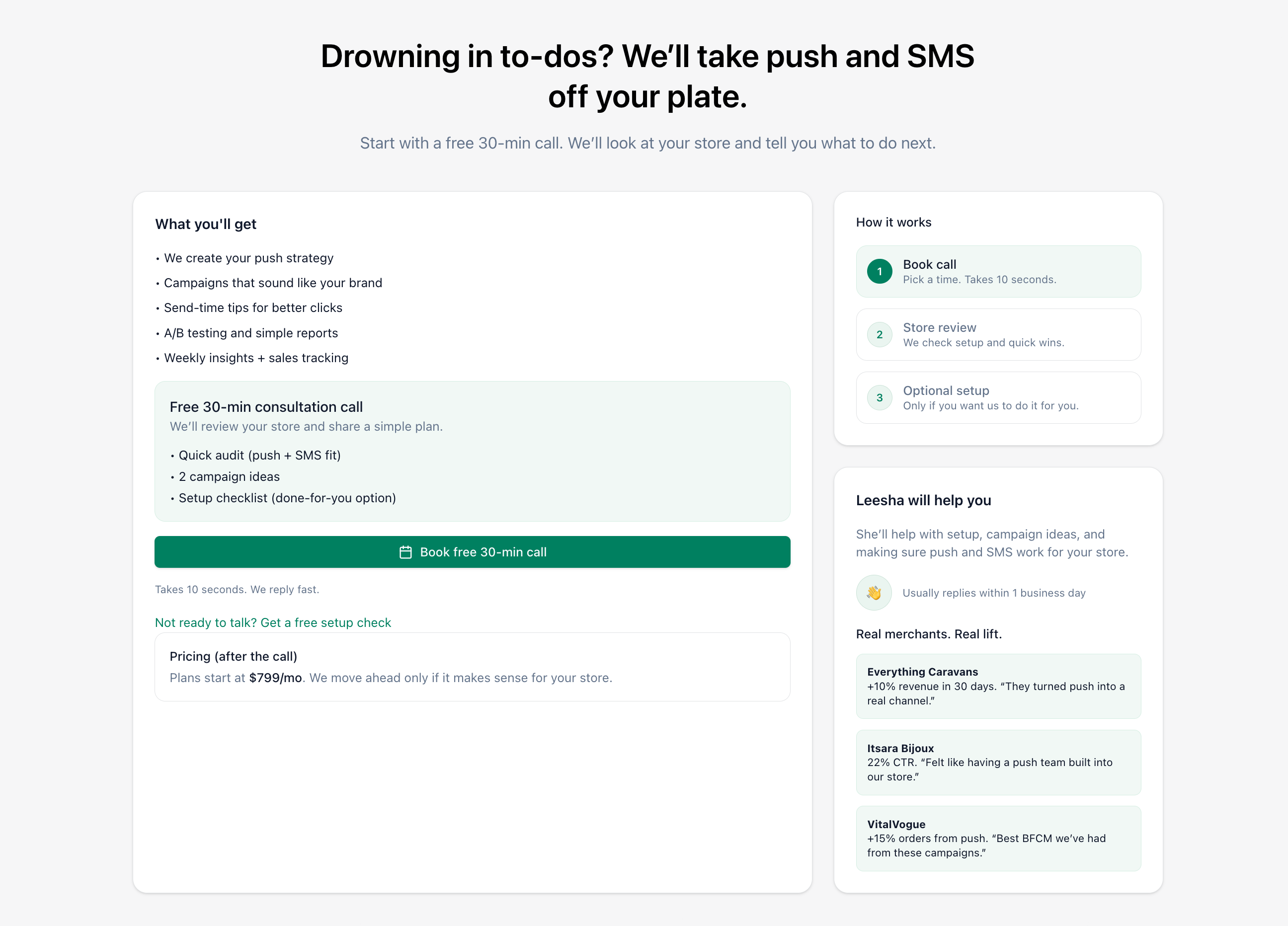 Leading with user problems and emotional state